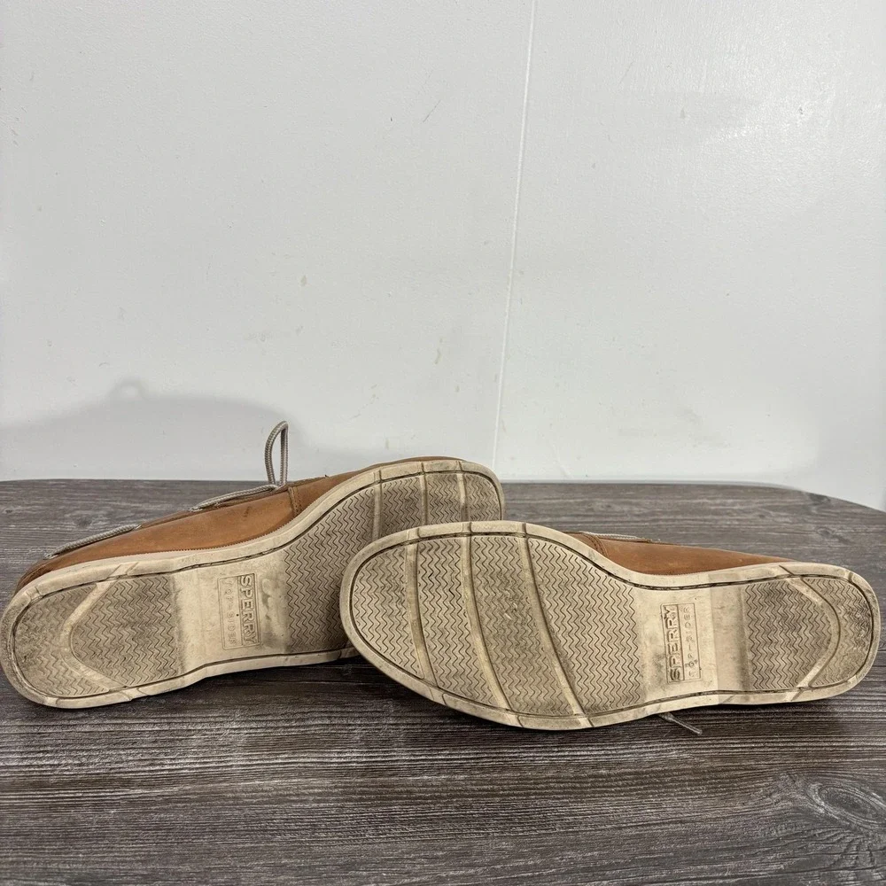 Sperry Top-Sider Boat Shoes Mens Size 10.5 Brown Leather Deck Nautical STS16404